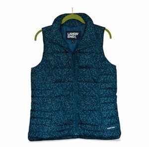 Lands' End Teal Patterned Women's Vest